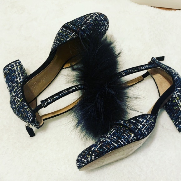 Anthropologie | Bettye by Bettye Muller Faux Fur T-Strap Heels - Picture 9 of 13